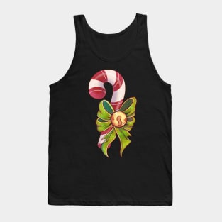 Candy cane with a fancy bow tie sticker Tank Top